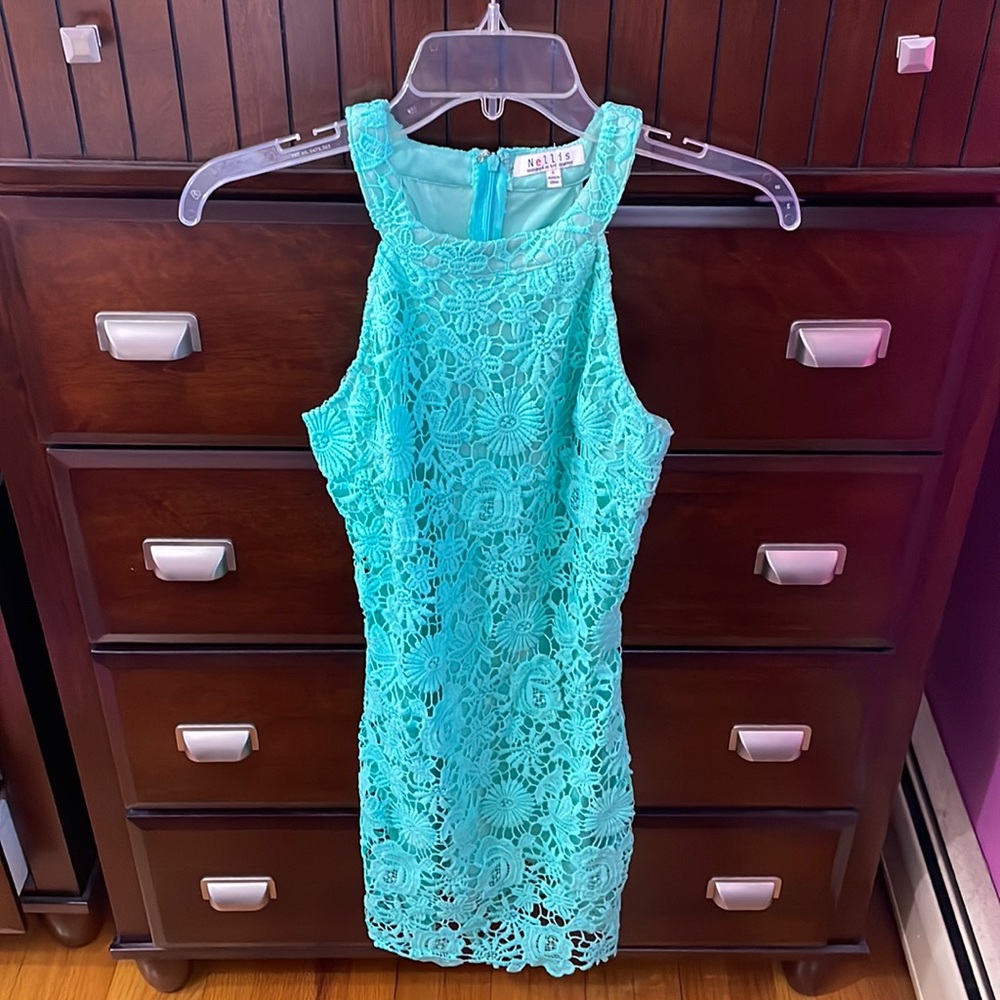Mint Lace Cocktail Dress 👗